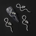thumbnail image 5 of Dijes de aleación con forma de serpiente y diamantes incrustados en la parte posterior plana en 3D, brillantes, para decoración de uñas., 5 of 5