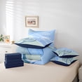 thumbnail image 6 of Feelyou Sports Lover Teens Bedding Comforter Set 7pcs, Eat Sleep Tennis Repeat King Bedding Sets, Kawaii Blue Cartoon Reversible Bed Sheets, Lightweight Room Decor, 6 of 8