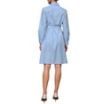 thumbnail image 3 of VESTIDO MIDI DE CAMISA A RAYAS CON MANGA LARGA Y CINTURÓN PARA MUJER INSPIRE CHIC, TALLA XL, AZUL, 3 of 5