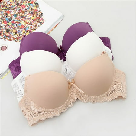 

SUPERHOMUSE Women’s Lace Bra Beauty Sheer Sexy Adjustment Bra Non Padded Balconette Underwired Unlined Bra