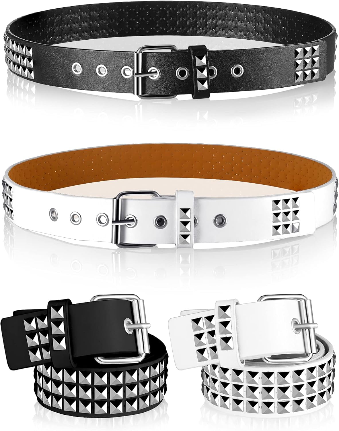 BlinkLLX 2 Pieces Studded Belt Punk Y2K Rock Goth Emo Belt