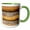 Green/White, variant on 3drose, Image of Wood Trunks of a Log Cabin Wall. Orange Color. Wood Texture, 11oz Two-tone Yellow Mug