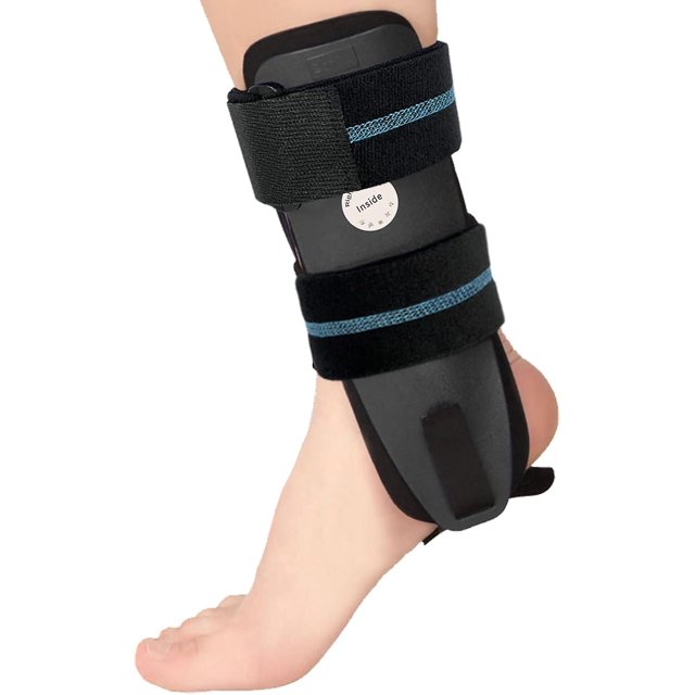 Ankle Brace - Stirrup Ankle Splint - Adjustable Rigid Stabilizer for Sprains, Tendonitis, Post-Op Cast Support and Injury Protection for Women a Foam Pads Large Pack of 1