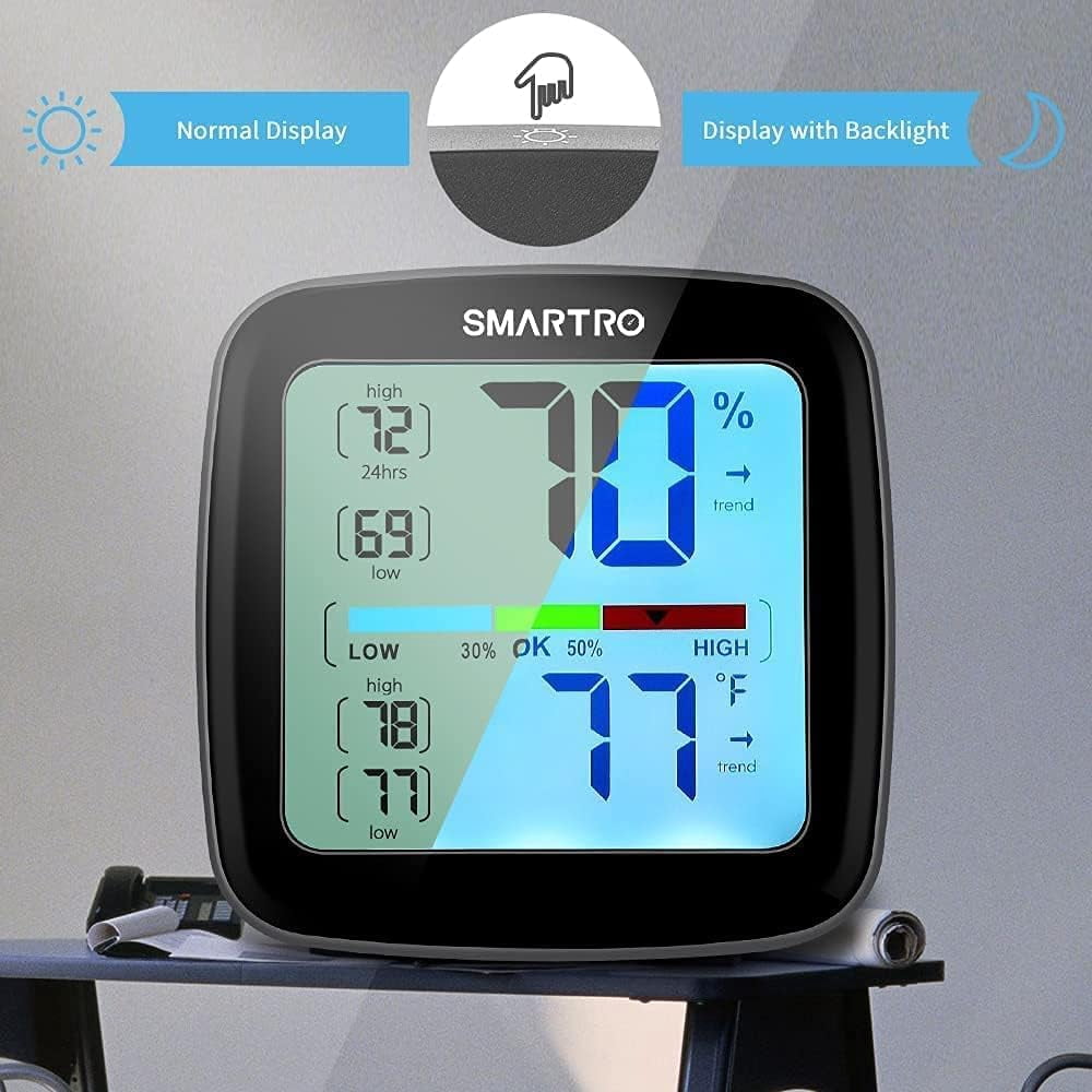 SC91 Projection Alarm Clock with Weather Station & SC42 Hygrometer for Bedroom