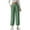 A44 Green, variant on Maqroz Dress Pants Women Wide Leg Work Pants Straight Leg Elastic High Waisted Button Trousers Business Casual Pants with Pockets, Mint Green S