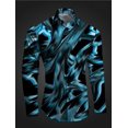 thumbnail image 1 of Camisa informal de manga larga con estampado 3D de subcultura de grafiti para hombre, para fiesta, calle, Vaion, primavera, verano, solapa, manga larga, rosa, rojo y azul, 1 of 6