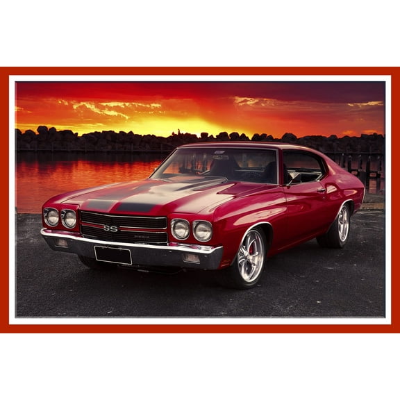 Wall Art Impressions 24x16in 1970 Chevrolet Chevelle Photographic Print Poster Super Sport Muscle car SS 396. Art Print photo