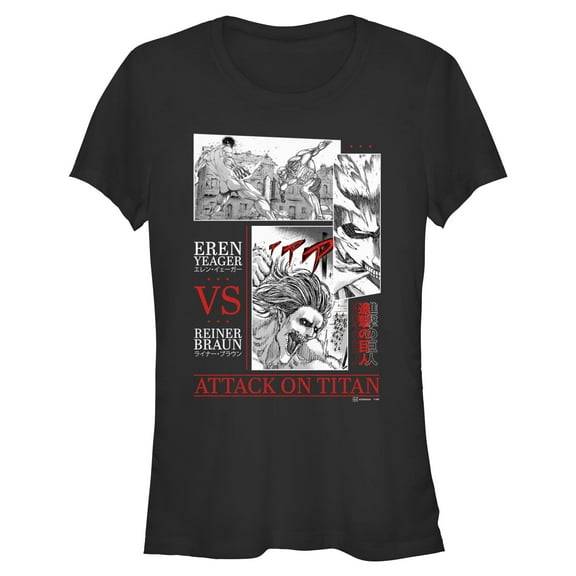 Juniors Attack on Titan Titans Battle Panels T Shirt