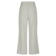 thumbnail image 5 of LEKWK Linen Sets for Women 2 Piece V Neck Long Sleeve Button Down Tops and Drawstring Slit Wide Leg Pants Fashion Casual Travel Beach Resort Sets, 5 of 9