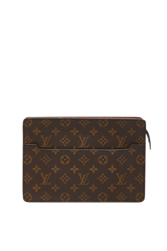 Pre-Owned Louis Vuitton Monogram Pochette Homme Clutch Bag, Second M51795, Brown Leather, Men's...