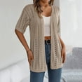 thumbnail image 5 of JIUKE Summer Cardigan for Women Crochet Knit Short Sleeve Tops Open Front Hollow out Lightweight Cover Ups, 5 of 6