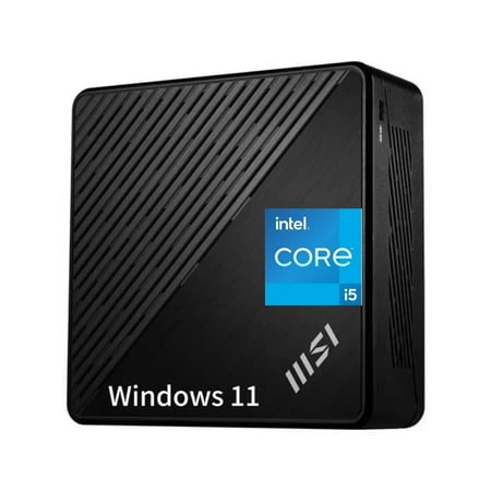 New MSI Desktop Computer Cubi 5 12M-015BUS,Intel Core i5-1235U Mini PC Barebone,64GB RAM 1TB SSD,Intel Iris Xe Graphics,WiFi 6, Bluetooth ,Duel LAN, Thunderbolt 4, Type C, Windows 11 Pro Black