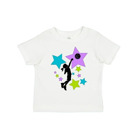 

Inktastic Girl Playing Basketball Purple Blue Green Stars Boys or Girls Toddler T-Shirt