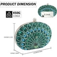 thumbnail image 2 of Clutch Purses for Women, Rhinestone Glitter Peacock Evening Handbag Formal Clutch Bag for Wedding Party Prom, 2 of 6