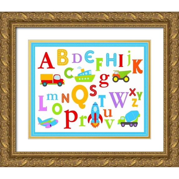 Robinson, Tamara 14x12 Gold Ornate Wood Framed with Double Matting Museum Art Print Titled - Transportation ABCs
