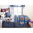 thumbnail image 3 of Blue Striped Sports Patch Valance 16" x 84", 3 of 4