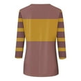 thumbnail image 5 of hxobax Trendy Tops For Womens Summer 3/4 Length Sleeve Shirts Colorblock Crewneck Tunic Tees Blouses, 5 of 5