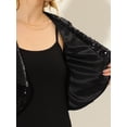 thumbnail image 5 of Chaqueta de lentejuelas para mujer Allegra K cárdigan manga larga abierta Negro L, 5 of 5