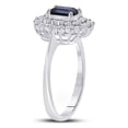 thumbnail image 4 of FB Jewels 10kt White Gold Womens Emerald Lab-Created Blue Sapphire Solitaire Ring 1-1/3 Cttw, 4 of 4
