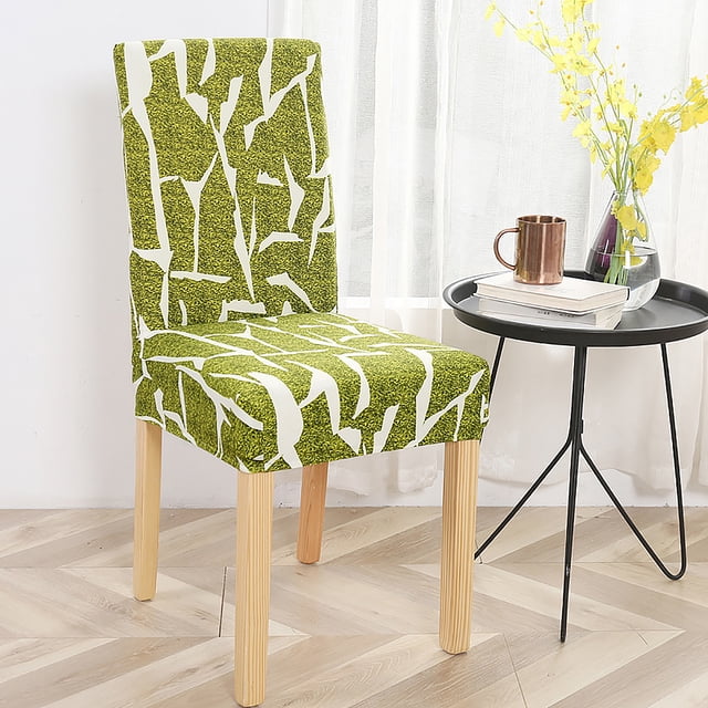 Bellella Slipcovers Washable Chair Seat Covers Removable Dustproof Furniture Protector Stretch Elastic Abstract Print Upholstered Anti-Dust Green Elasticity