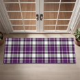 thumbnail image 2 of Purple and White Checkered Pattern Washable Non Slip Indoor Door Mat, Decorative Entry Rug for Entrance, Bedroom, Kitchen, Bathroom, 16"x47", 2 of 6