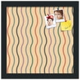 thumbnail image 2 of PinPix 12x12 Custom Cork Bulletin Board Multi Color Waves Poster Board Has a Fabric Style Canvas Finish, Framed in Multi Color Waves, by ArtToFrames (PinPix-565), 2 of 6