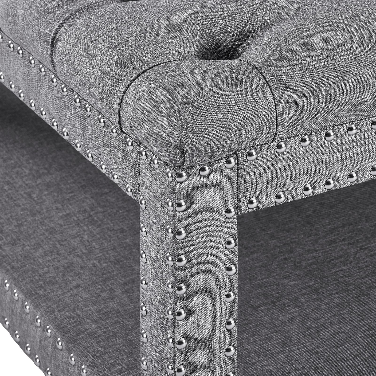 Right2Home Modern Nailhead Tufted Cocktail Ottoman