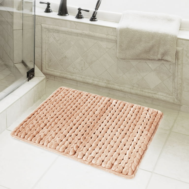 2PC NEW Better Homes & Gardens Tassel Cotton Bath Rug Set Cream Beige Fringe