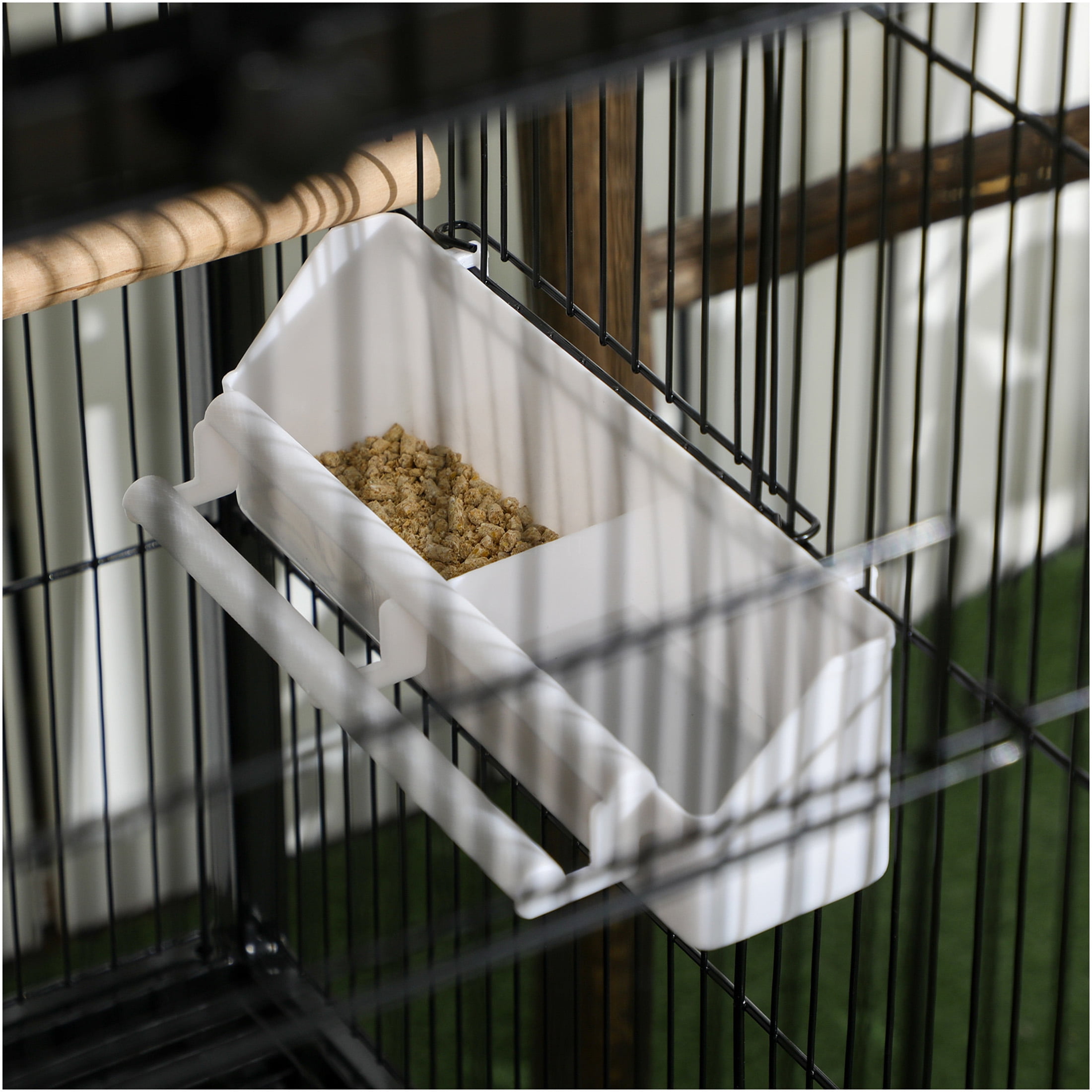 JERFIT 55" Large Black Wood Bird Cage for Parakeets, Canary & Conure - Wide 20.5" Flight Aviary with 4 Wheels, Multi-Doors & Easy Clean Tray