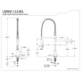 thumbnail image 5 of Kingston Brass LS8501DL Concord Single-Handle Deck-Mount Pre-Rinse Kitchen Faucet with Pot Filler, Polished Chrome, 5 of 7