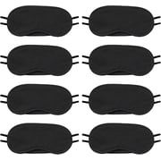 8-Pack Black Eye Covers with Adjustable Strap, Soft Blindfolds for Travel, Party Games and Team Building Events