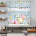 thumbnail image 4 of Easter Eggs Sheer Curtains 96" Long, Spring Daisy Eucalyptus Leaves Light Blue Wood Light Filering Curtains, Privacy Drapes Simi Floor to Veiling Curtain for Living Room Large Window Treatment, 4 of 9