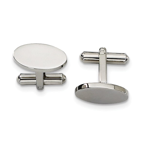 Stainless Steel Oval Cufflinks Cuff Link Collar Stay