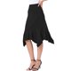thumbnail image 4 of Falda Midi Rizada Inspire Chic para Mujer, Cintura Alta, Flowy, Corte A, Dobladillo de Pañuelo, Talla S, Negro, 4 of 6