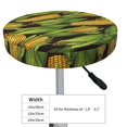 thumbnail image 2 of Cute Gold Corn Black Round Bar Stool Seat Covers, Elastic Round Chair Cover Stool Seat Slipcover Bar Stool Cushions Round Pad for 12-14 inch, 2 of 5