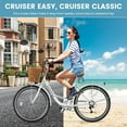 thumbnail image 4 of ABORON Lightweight Women Bike for Commuting with Basket & Combination Lock - 24/26 inch 7 Speed Beach Cruiser Bike for Women - Low Step Through City Bikes Commute Bicycle for Ladies, 4 of 9