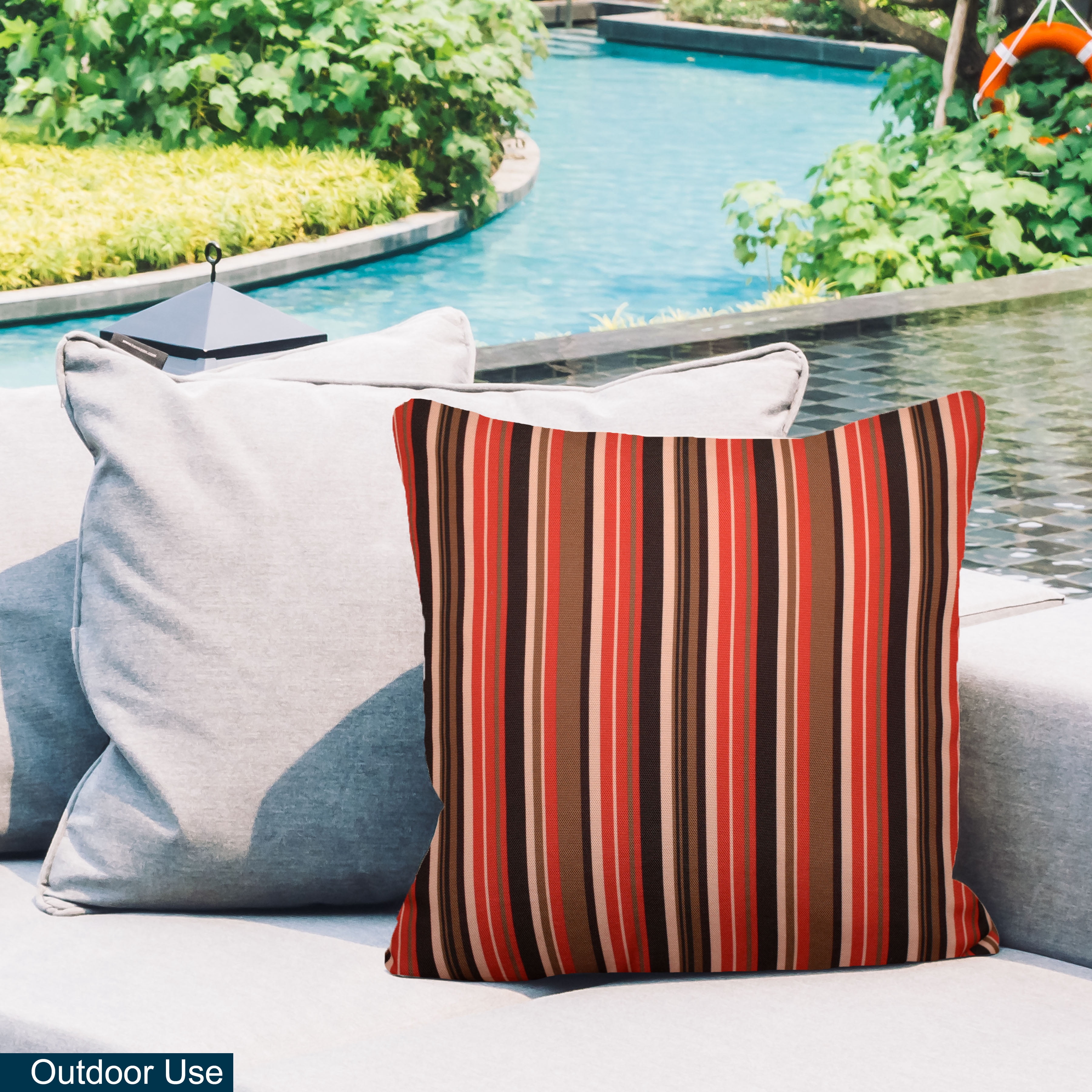 Indoor Outdoor Waterproof Lumbar Pillows - Set of 2, 18''x18'' with Included Inserts - Stylish Comfort for Your Patio Furniture, Garden Chairs, or Indoor Déco