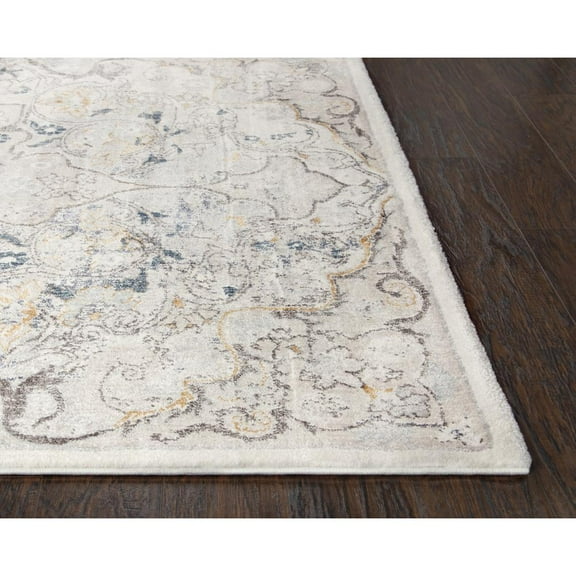 Alora Decor Lavish 3'11" x 5'6" Floral Beige/Gray/Rust/Blue Area Rug