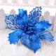 thumbnail image 1 of 16 cm Polvo pegajoso de Navidad Flor de simulación hueca Navidad Corona de árbol de Navidad octogonal Accesorios de ratán Decoración (Azul grande), 1 of 7