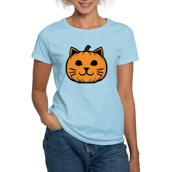 CafePress - Cat Jack O Lantern Pumpkin Women's Value T Shirt - Women's Classic T-Shirt