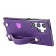 thumbnail image 4 of Allytech Slim Case for Samsung Galaxy S24 Ultra with Card Slot & Shoulder Strap, Premium PU Leather Adjustable Strap Wristband Kickstand Shockproof Full Protective Cover for Women Men - Purple, 4 of 11