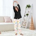 thumbnail image 6 of Dailycode Women's Pajama Pants Wide Leg Lounge Pj Bottoms With Pockets Pink Blue Yellow Cattle, 6 of 7