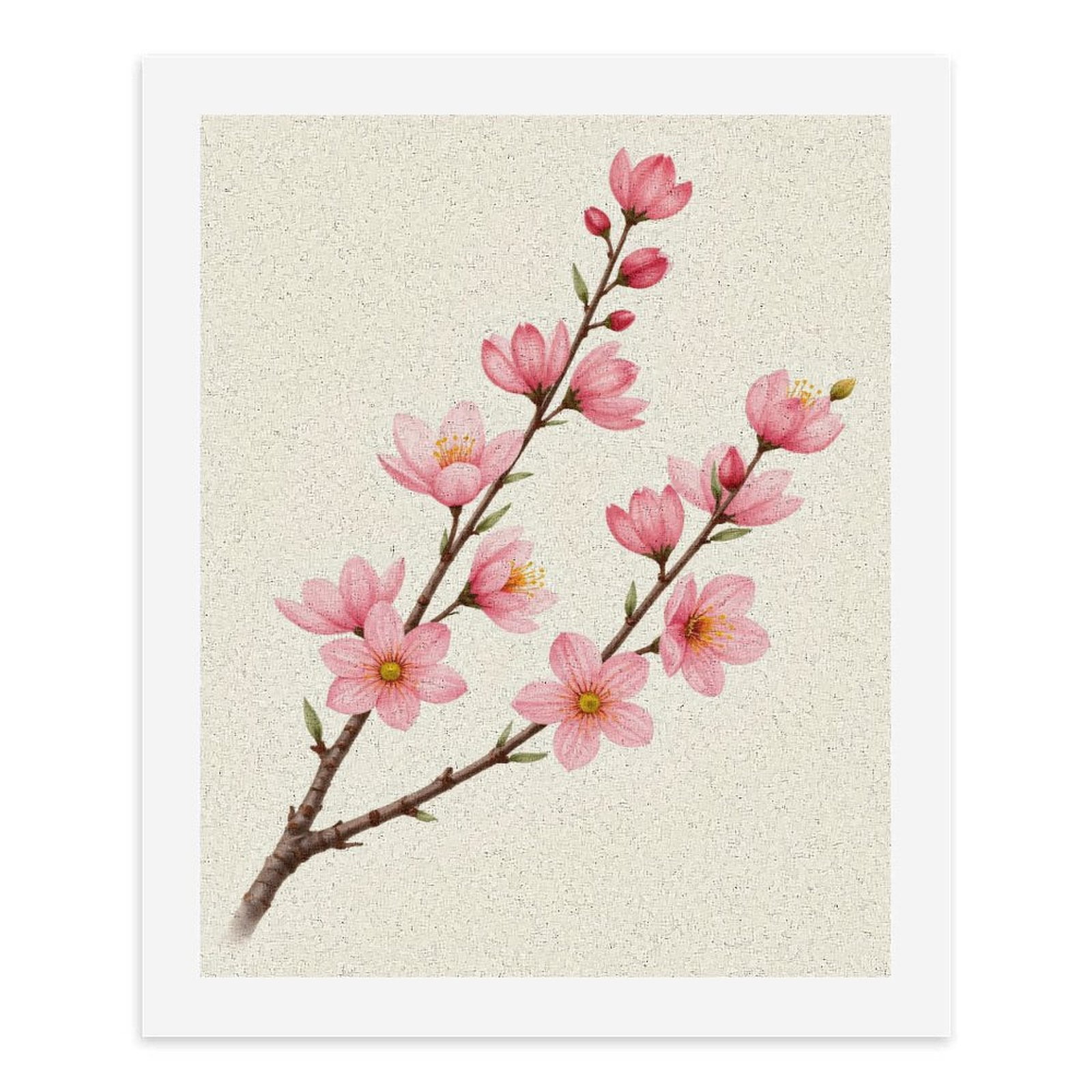 Paint By Numbers Kit for Adults Beginner - DIY Pink Blossom Branch Art Print Canvas Painting Kits for Adults, Frameless Paint By Number for Adults for Home Wall Decor 16x20 Inch