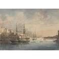 thumbnail image 3 of Charles Dyce 14x11 Black Modern Framed Museum Art Print Titled - View of Malta (1848), 3 of 5