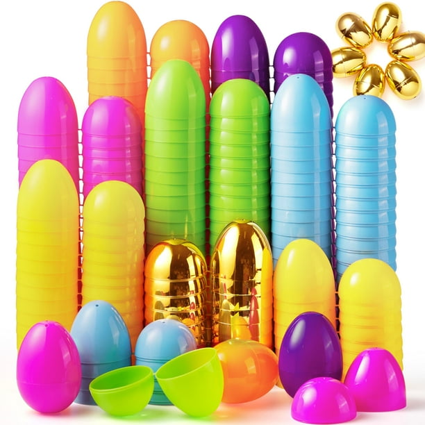 Huevos de Pascua de plástico JOYIN 264 unidades con 6 huevos dorados de 8 cm