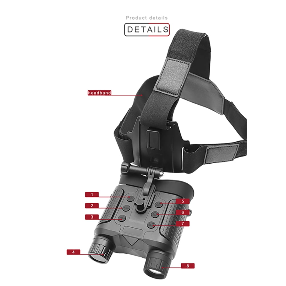 JIFON Dual Screen Night Vision Binoculars with Head Mounted Goggles for Military Game Hunting
