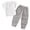 O10-Grey, variant on Toddler Outfits For Boy 18-24 Months Short Sleeve Button Tops Pants 2 Pieces Solid Color Coordinates Match Set Casual Playsuit Brown