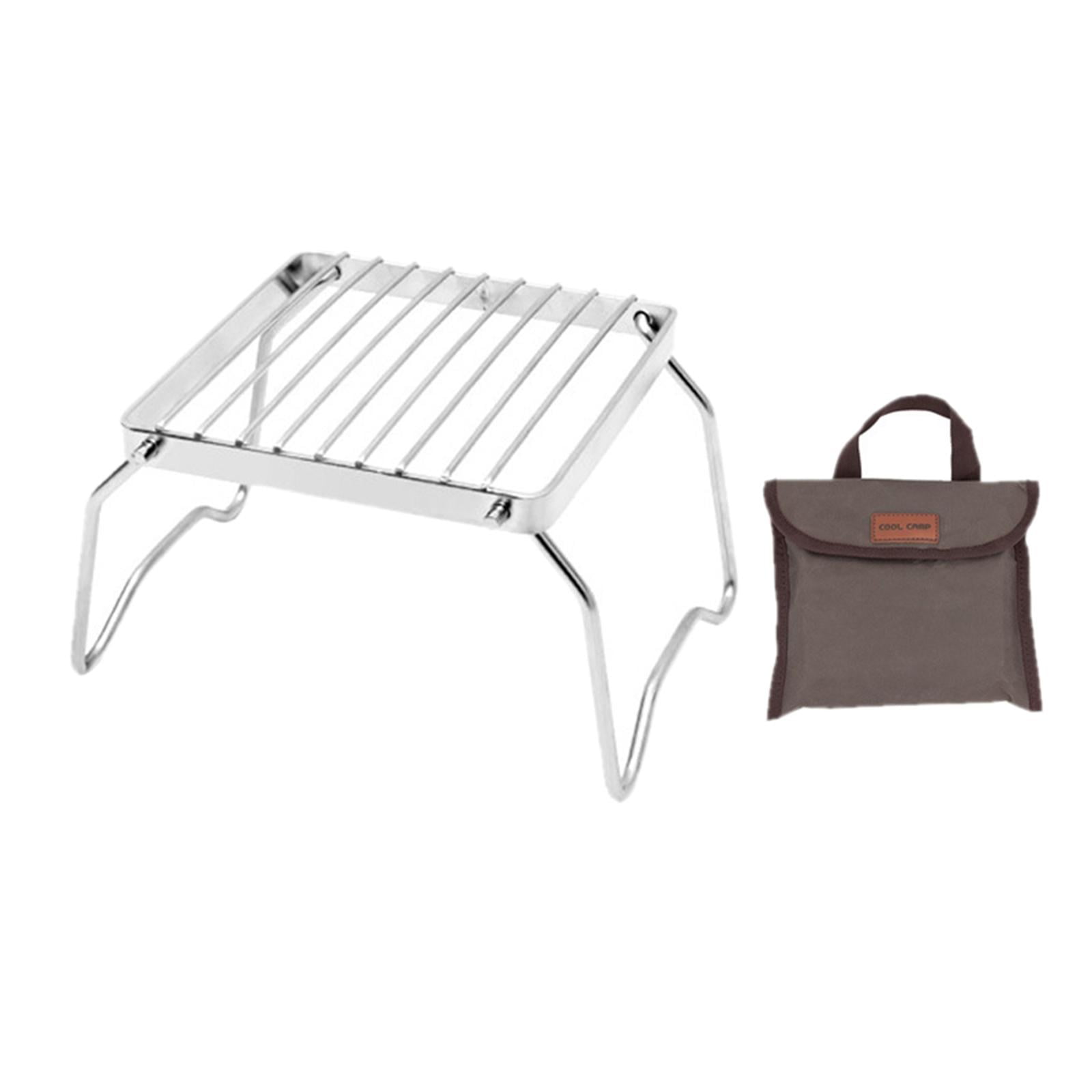 Mini Folding Campfire Grill,Stainless Steel Grate Barbeque Grill