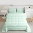 thumbnail image 2 of Feelyou Modern Abstract Ombre Queen Comforter Set for Teens, Green Lines Stripes Bedding Sets, Simple Fashion Style Reversible Bedding Comforter Set, Lightweight Room Decor, 3 Pieces, 2 of 8
