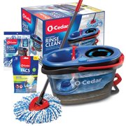 O-Cedar EasyWring RinseClean Microfiber Spin Mop & Bucket Floor Cleaning System with 1 Extra Refill with Citrus Pac (Variety Pack)